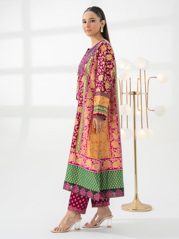 Limelight 2 Piece Satin Suit-Embroidered (Pret)