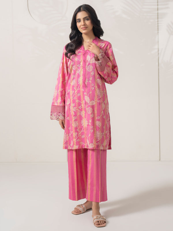 limelight 2 Piece Satin Suit-Embroidered (Pret)