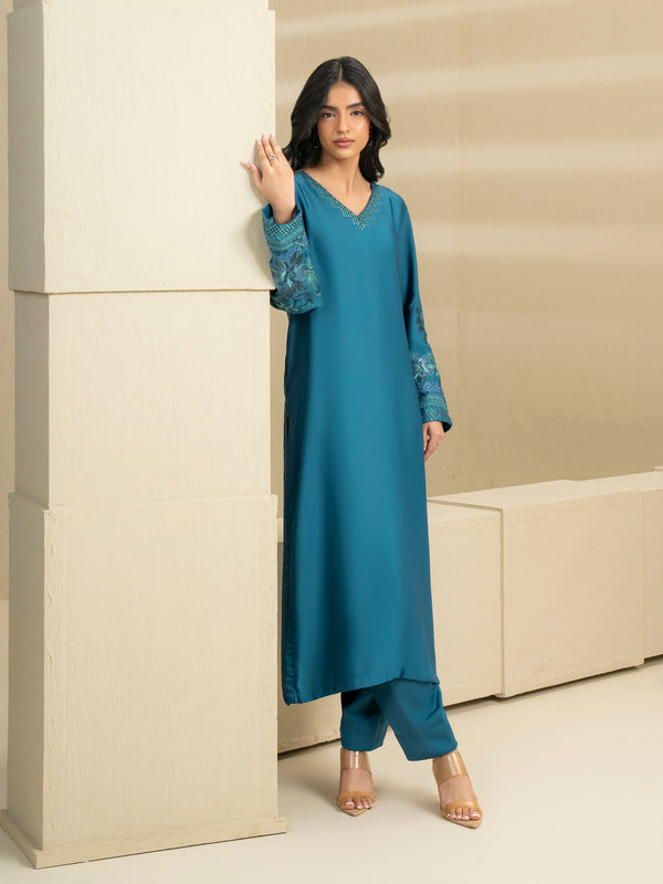 limelight 2 Piece Silk Suit-Embroidered (Pret)