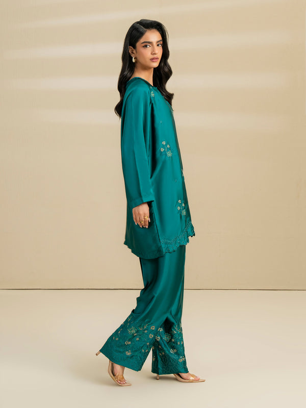 Limelight 2 Piece Silk Suit-Embroidered (Pret) Teal