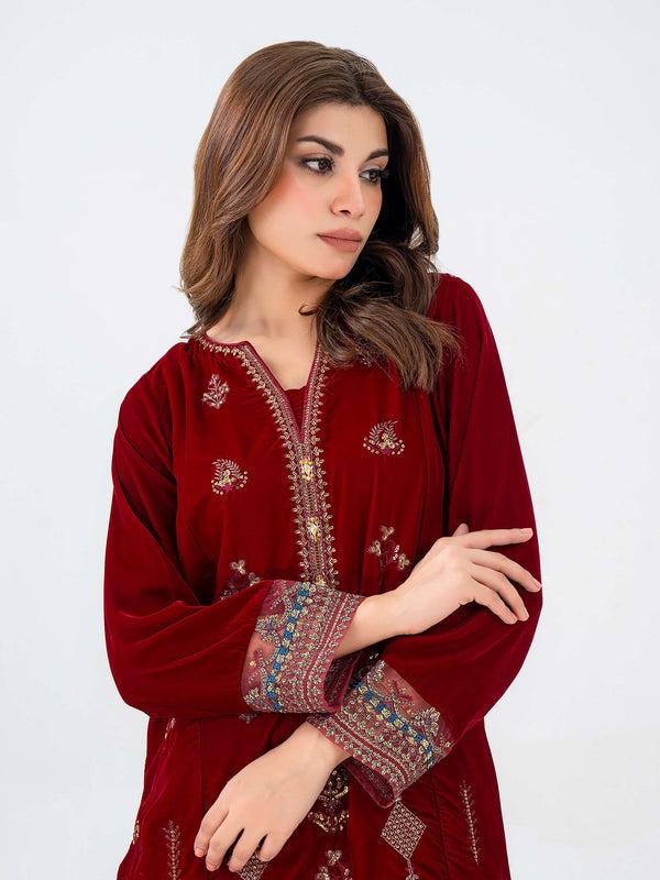 Limelight 2 Piece Velvet Suit-Embroidered (Pret)