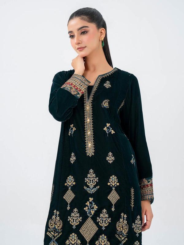 Limelight 2 Piece Velvet Suit-Embroidered (Pret)