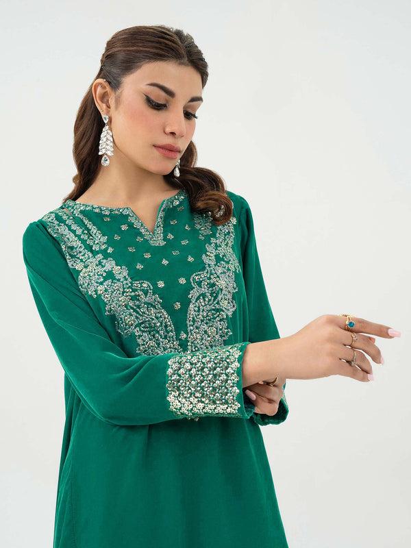 Limelight 2 Piece Velvet Suit-Embroidered (Pret)