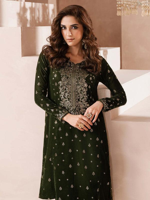 Limelight 2 Piece Velvet Suit-Embroidered (Pret)