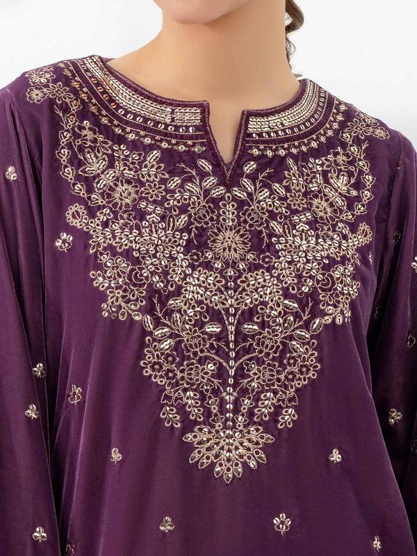 Limelight 2 Piece Velvet Suit-Embroidered (Pret)