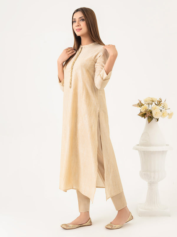 Limelight 2 Piece Yarn Dyed Suit-Embellished (Pret)