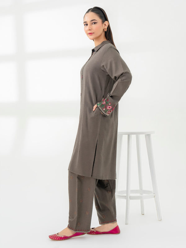 Limelight 2 Piece Yarn Dyed Suit-Embroidered (Pret)
