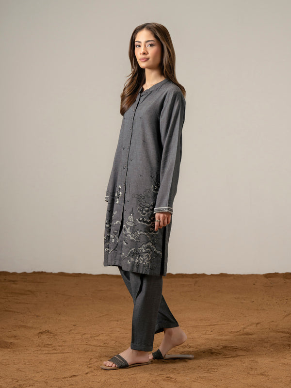 Limelight 2 Piece Yarn Dyed Suit-Embroidered (Pret)