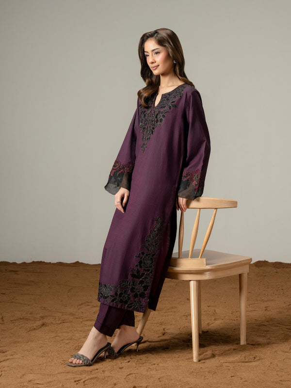 Limelight 2 Piece Yarn Dyed Suit-Embroidered (Pret)