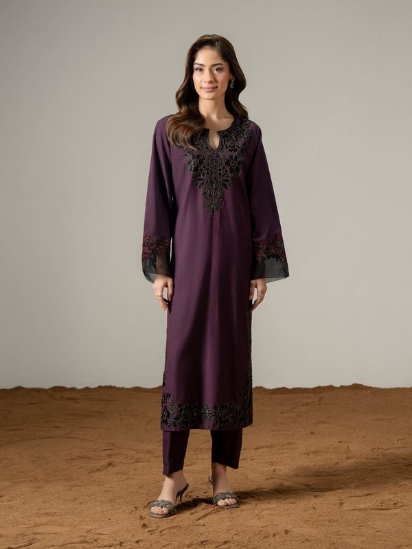 Limelight 2 Piece Yarn Dyed Suit-Embroidered (Pret)