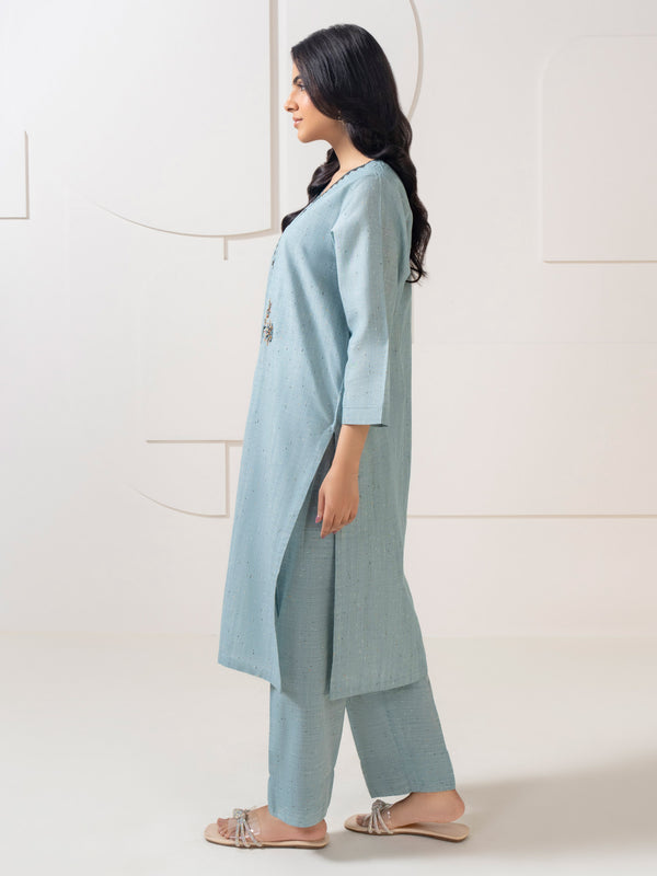 Limelight 2 Piece Yarn Dyed Suit-Embroidered (Pret)