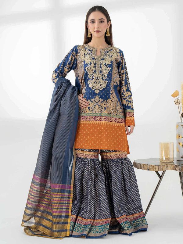 limelight 3 Piece Cambric Suit-Embroidered (Pret)