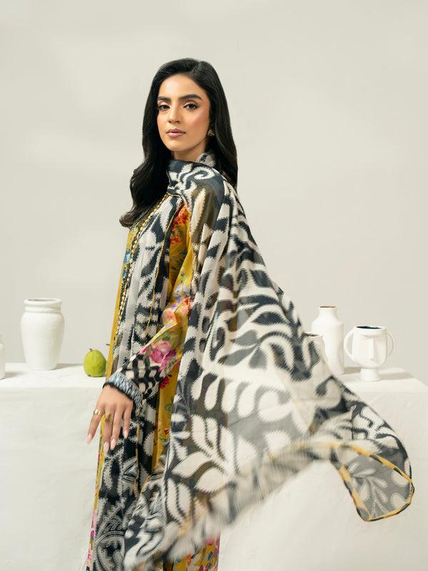 Limelight 3 Piece Cambric Suit-Embroidered (Pret)