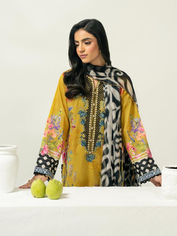 limelight 3 Piece Cambric Suit-Embroidered (Pret)