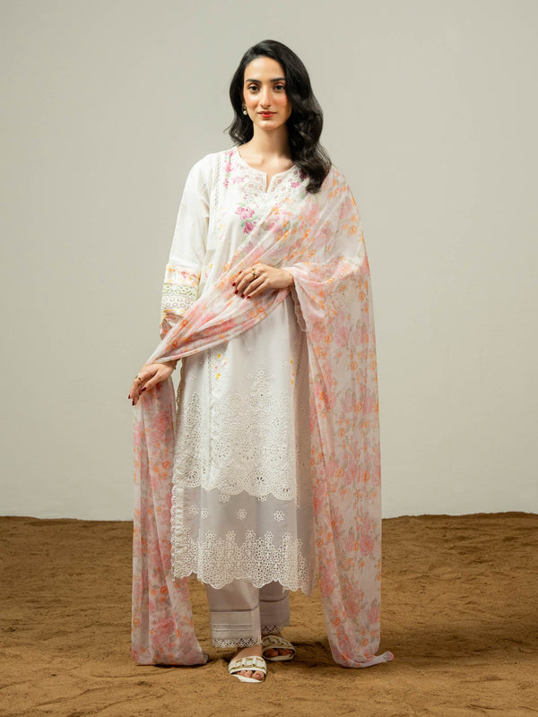 limelight 3 Piece Cambric Suit-Embroidered (Pret)