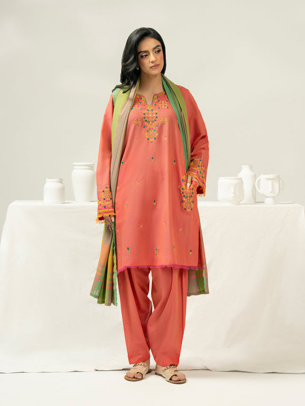 Limelight 3 Piece Chambray Suit-Embroidered (Pret)