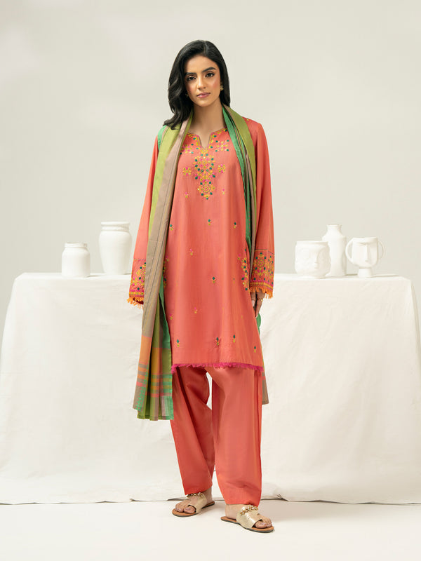 limelight 3 Piece Chambray Suit-Embroidered (Pret)