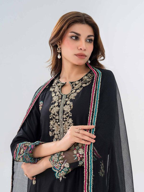 Limelight 3 Piece Crepe Suit-Embroidered (Pret)