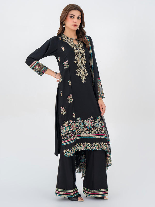 Limelight 3 Piece Crepe Suit-Embroidered (Pret)