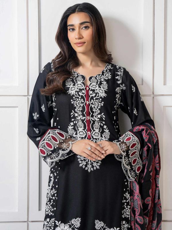 Limelight 3 Piece Crepe Suit-Embroidered (Pret)