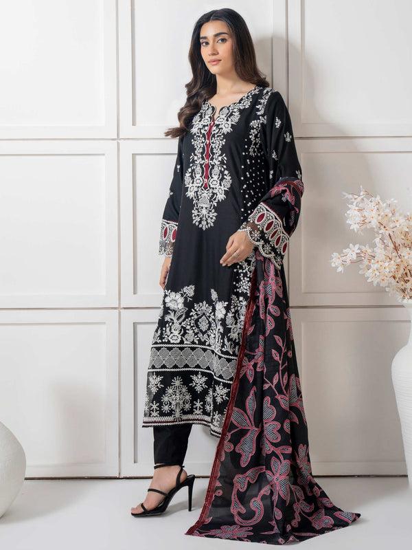 Limelight 3 Piece Crepe Suit-Embroidered (Pret)