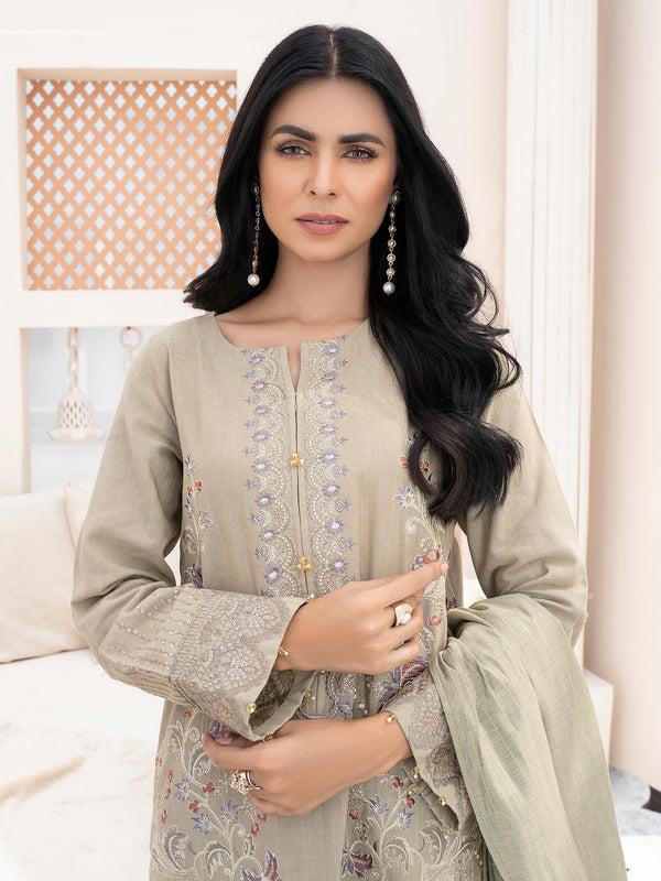 Limelight 3 Piece Embroidered Khaddar Suit