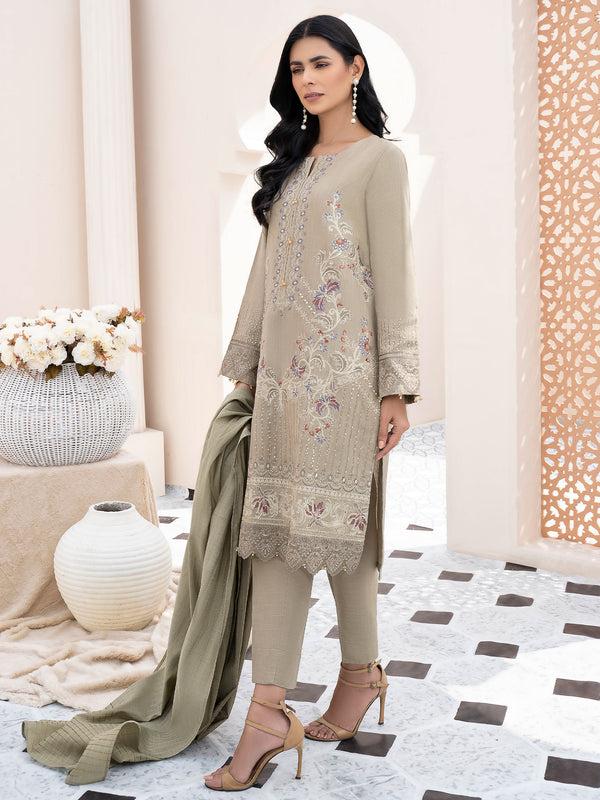 Limelight 3 Piece Embroidered Khaddar Suit