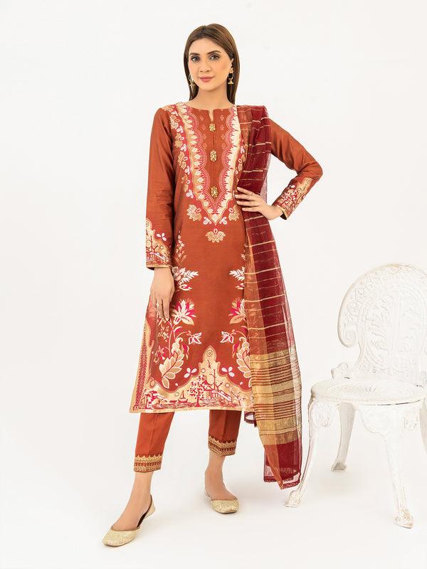 limelight 3 Piece Jacquard Suit-Embroidered(Pret)