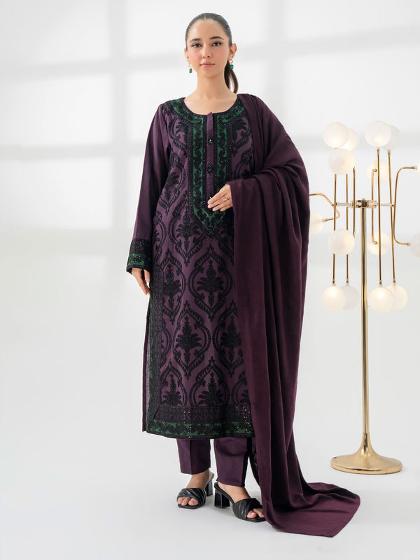 Limelight 3 Piece Khaddar Suit-Embroidered (Pret)