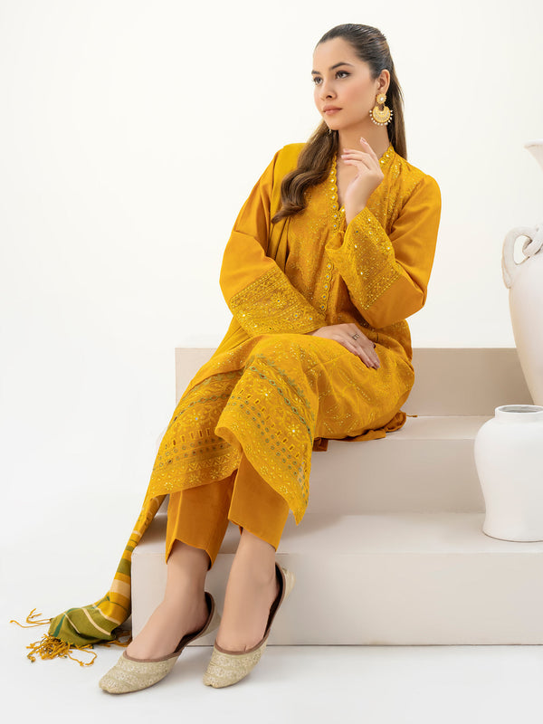Limelight 3 Piece Khaddar Suit-Embroidered (Pret)
