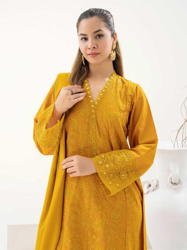 Limelight 3 Piece Khaddar Suit-Embroidered (Pret)