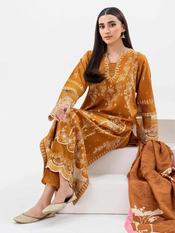 Limelight 3 Piece Khaddar Suit-Embroidered (Pret)