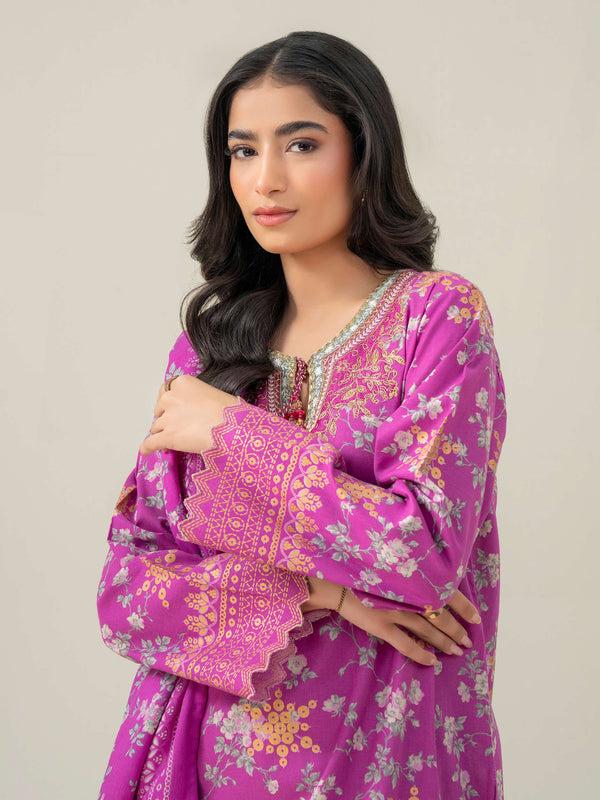 Limelight 3 Piece Khaddar Suit-Embroidered (Pret)