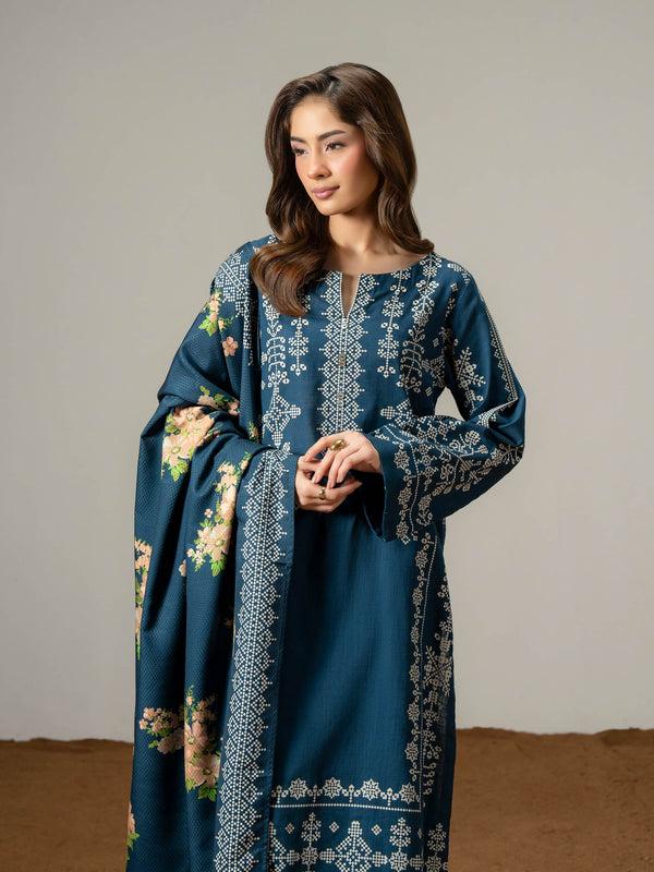 Limelight 3 Piece Khaddar Suit-Paste Print (Pret)