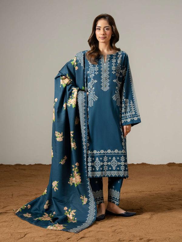 Limelight 3 Piece Khaddar Suit-Paste Print (Pret)
