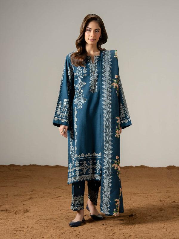 limelight 3 Piece Khaddar Suit-Paste Print (Pret)