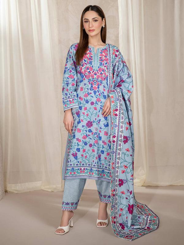 Limelight 3 Piece Khaddar Suit-Printed (Unstitched)