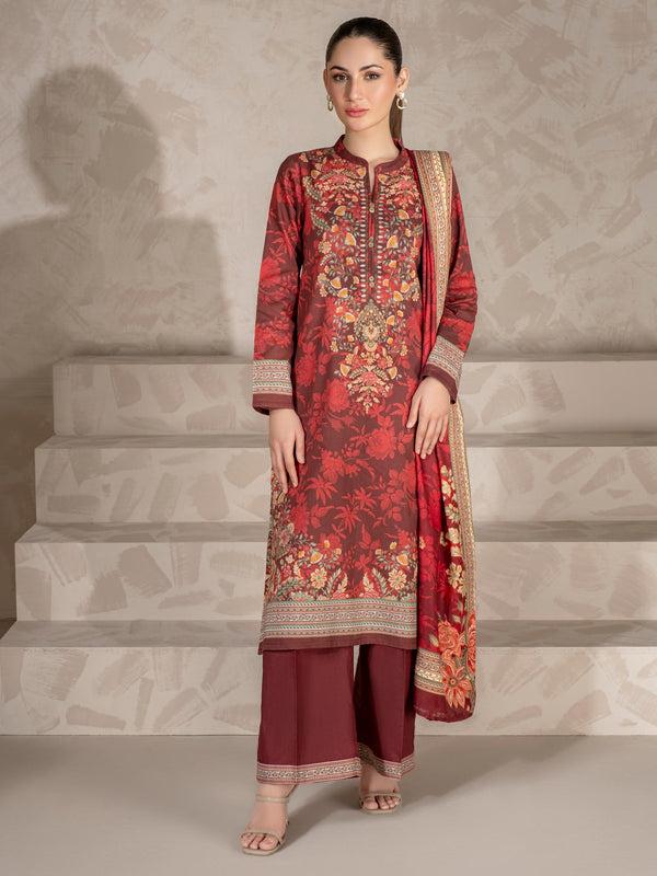 Limelight 3 Piece Khaddar Suit-Printed (Unstitched)