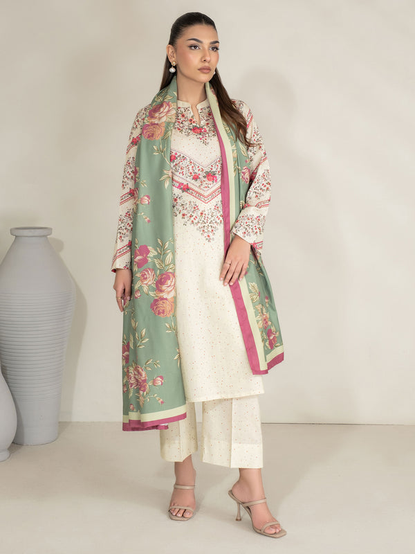 Limelight 3 Piece Khaddar Suit-Printed (Unstitched)