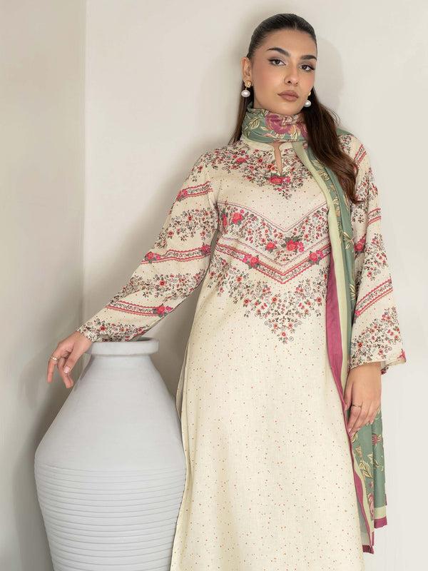 limelight 3 Piece Khaddar Suit-Printed (Unstitched)