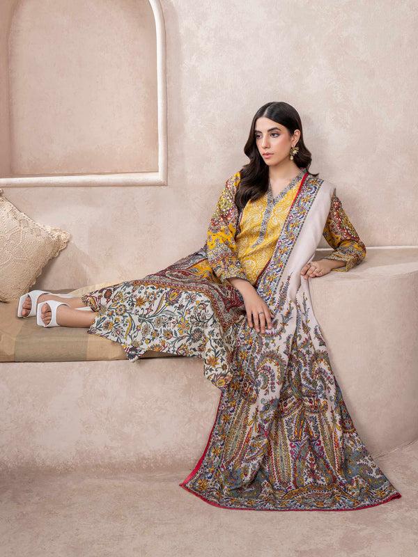 Limelight 3 Piece Khaddar Suit-Printed (Unstitched)