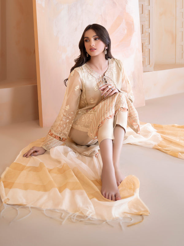 Limelight 3 Piece Net Suit-Embroidered (Unstitched)