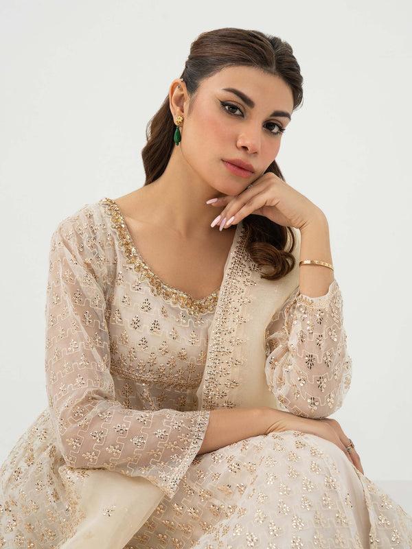 limelight 3 Piece Organza Suit-Embroidered (Pret)