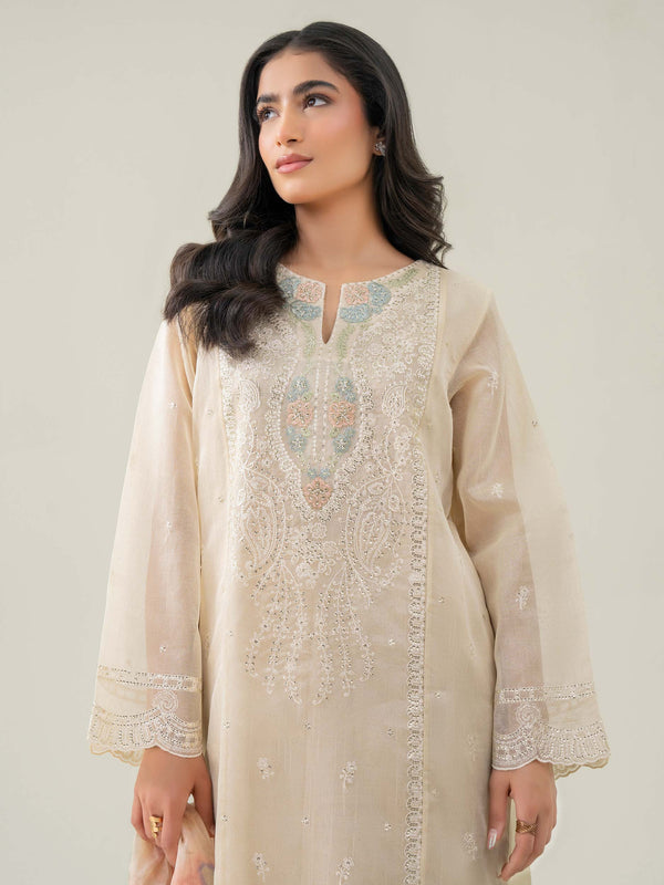 Limelight 3 Piece Rajjo Net Suit-Embroidered (Pret)