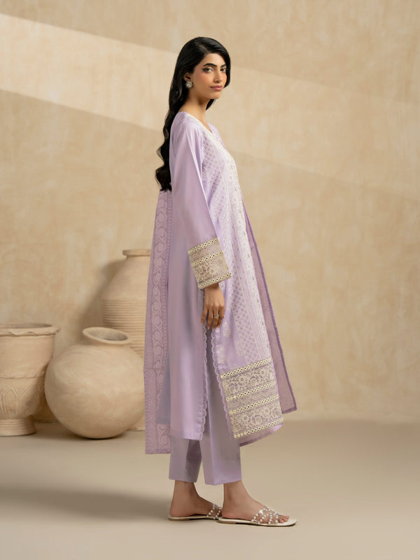 Limelight 3 Piece Satin Suit-Embroidered (Pret)