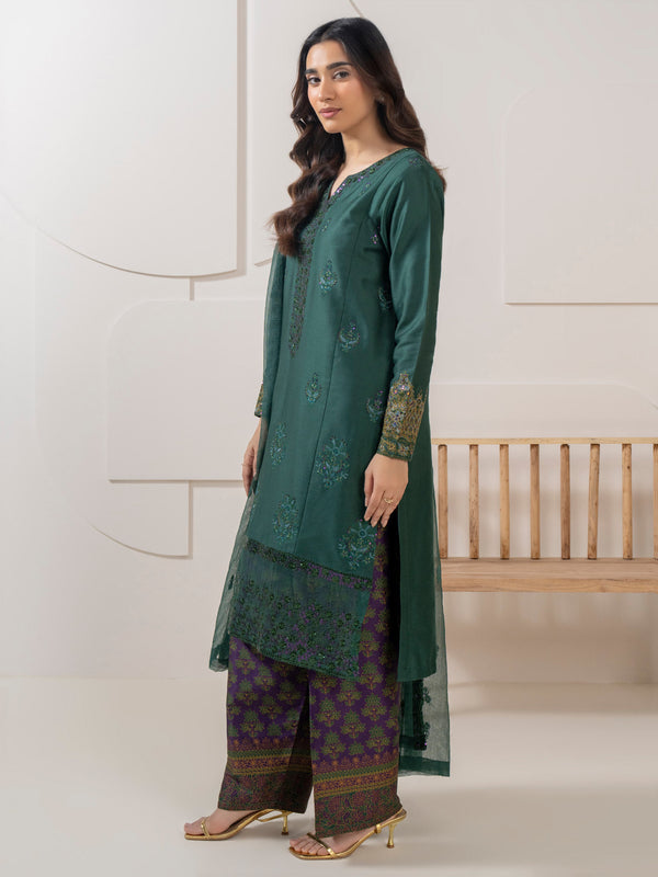 Limelight 3 Piece Satin Suit-Embroidered (Pret)