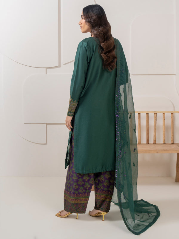 Limelight 3 Piece Satin Suit-Embroidered (Pret)