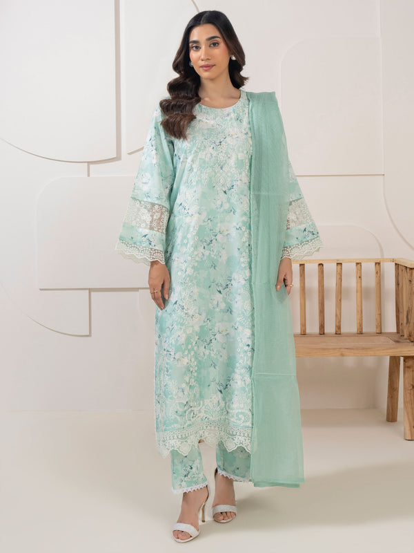 Limelight 3 Piece Satin Suit-Embroidered (Pret)