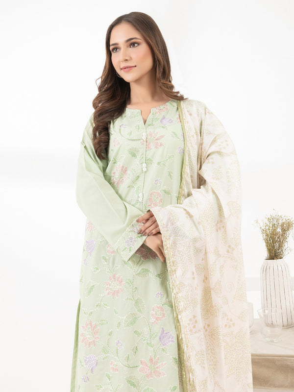 limelight 3 Piece Satin Suit-Embroidered (Pret)