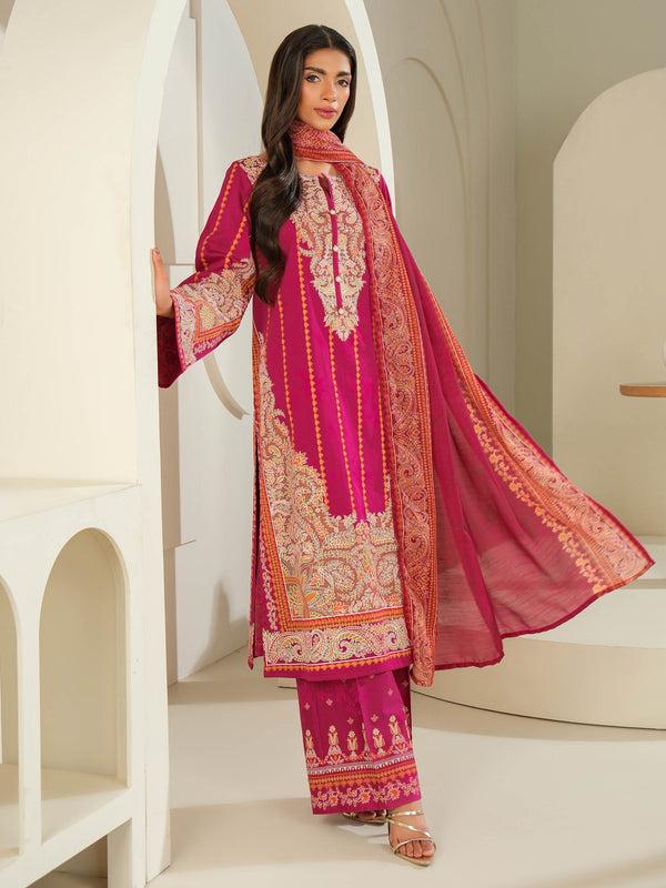 limelight 3 Piece Satin Suit-Printed (Unstitched)